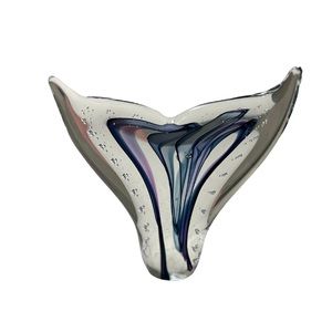 glass whale tail hand blown and signed by artist Scott Hartley 2015 6” BEAUTIFUL